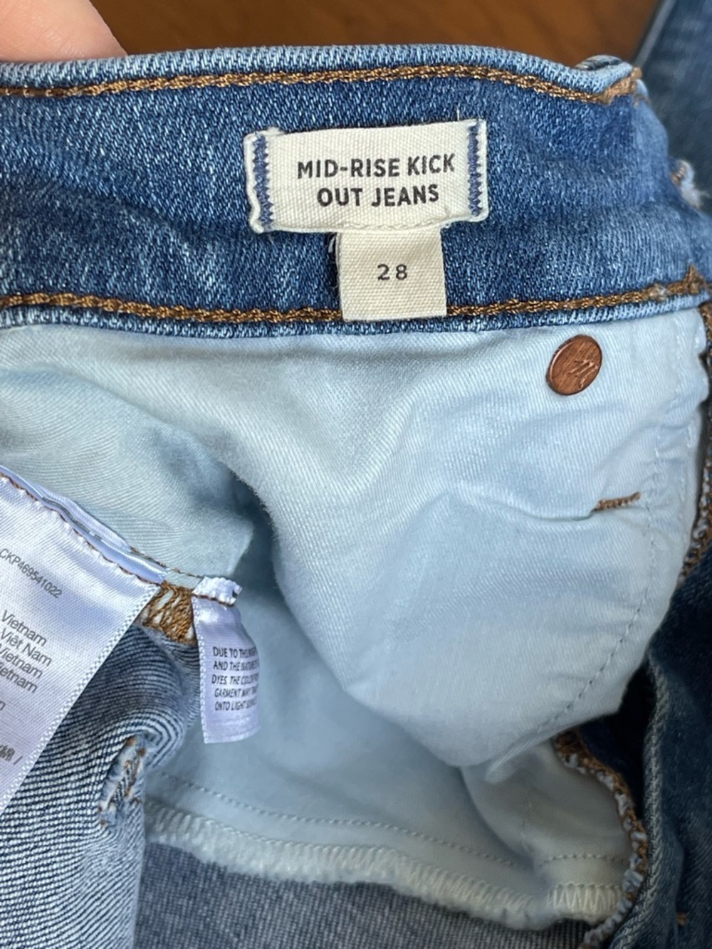 Madewell Mid-Rise Kick Out Crop Blue Jeans Size 28 - Picture 5 of 14
